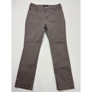 Lee Instantly Slims Relaxed Fit Straight Leg High Rise Gray Pants Womens 14M